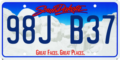 SD license plate 98JB37