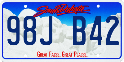 SD license plate 98JB42