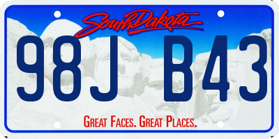 SD license plate 98JB43