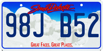 SD license plate 98JB52