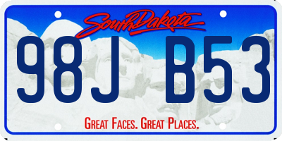 SD license plate 98JB53