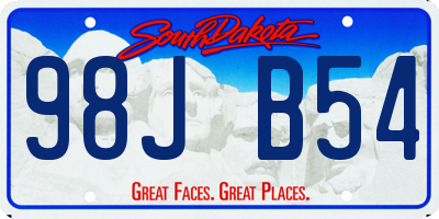 SD license plate 98JB54