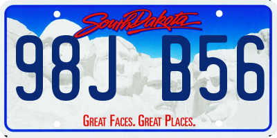 SD license plate 98JB56