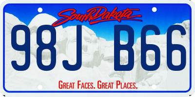 SD license plate 98JB66