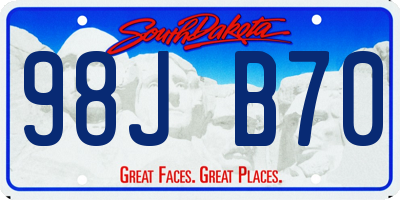 SD license plate 98JB70