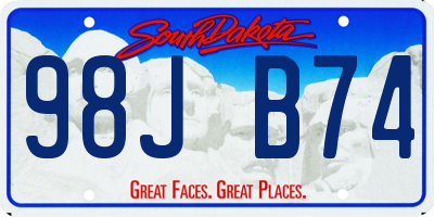 SD license plate 98JB74