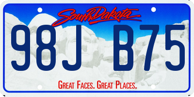 SD license plate 98JB75