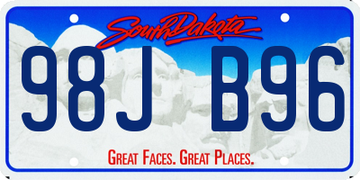 SD license plate 98JB96