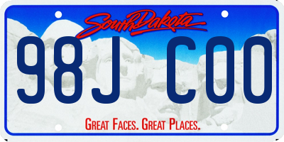 SD license plate 98JC00