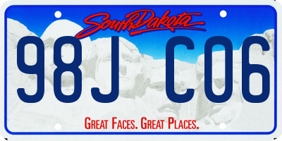 SD license plate 98JC06