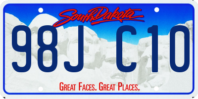 SD license plate 98JC10