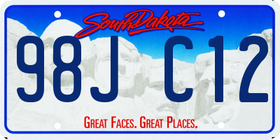 SD license plate 98JC12