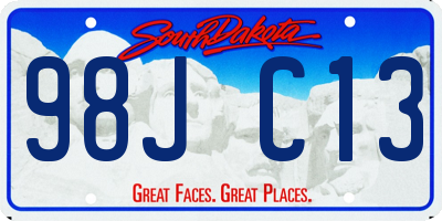 SD license plate 98JC13