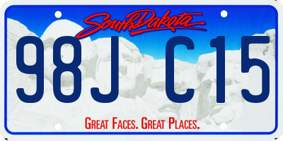 SD license plate 98JC15