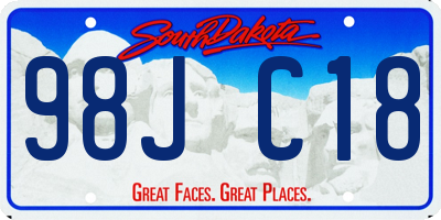 SD license plate 98JC18