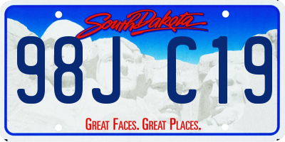 SD license plate 98JC19