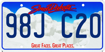 SD license plate 98JC20