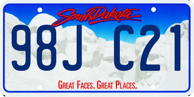SD license plate 98JC21