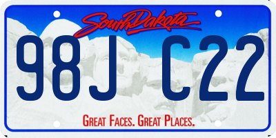 SD license plate 98JC22