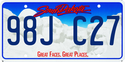 SD license plate 98JC27