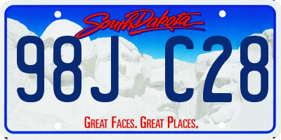SD license plate 98JC28