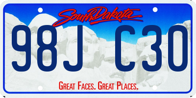 SD license plate 98JC30