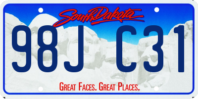 SD license plate 98JC31