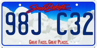 SD license plate 98JC32