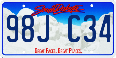 SD license plate 98JC34