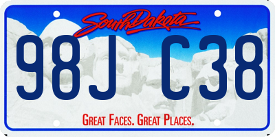SD license plate 98JC38