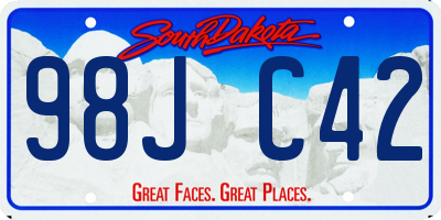 SD license plate 98JC42