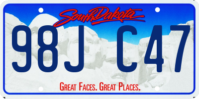 SD license plate 98JC47