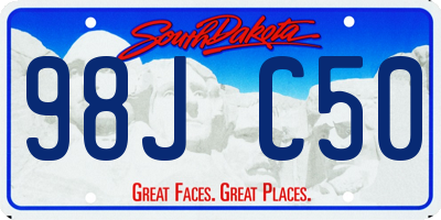 SD license plate 98JC50