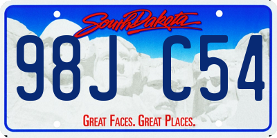 SD license plate 98JC54