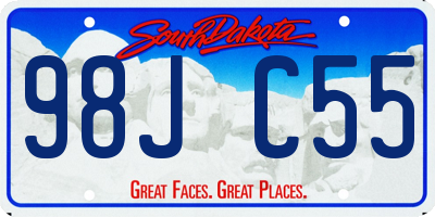SD license plate 98JC55