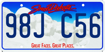 SD license plate 98JC56