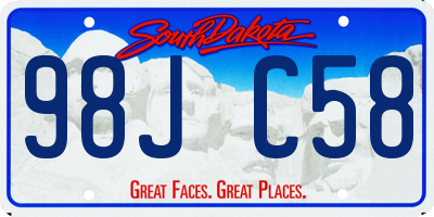 SD license plate 98JC58