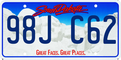 SD license plate 98JC62