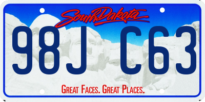 SD license plate 98JC63