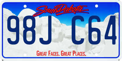 SD license plate 98JC64