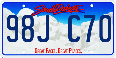SD license plate 98JC70