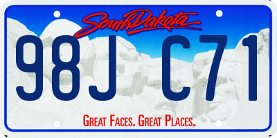 SD license plate 98JC71