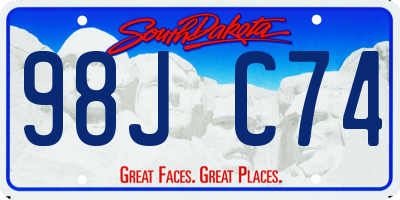 SD license plate 98JC74