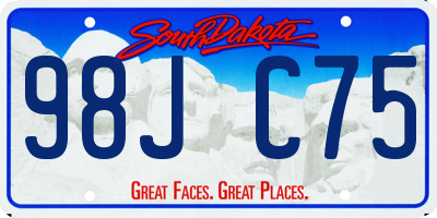 SD license plate 98JC75