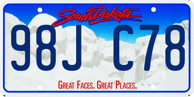 SD license plate 98JC78