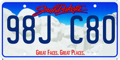 SD license plate 98JC80