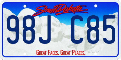 SD license plate 98JC85