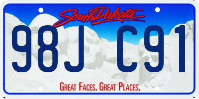 SD license plate 98JC91