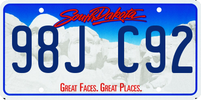 SD license plate 98JC92