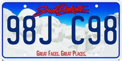 SD license plate 98JC98